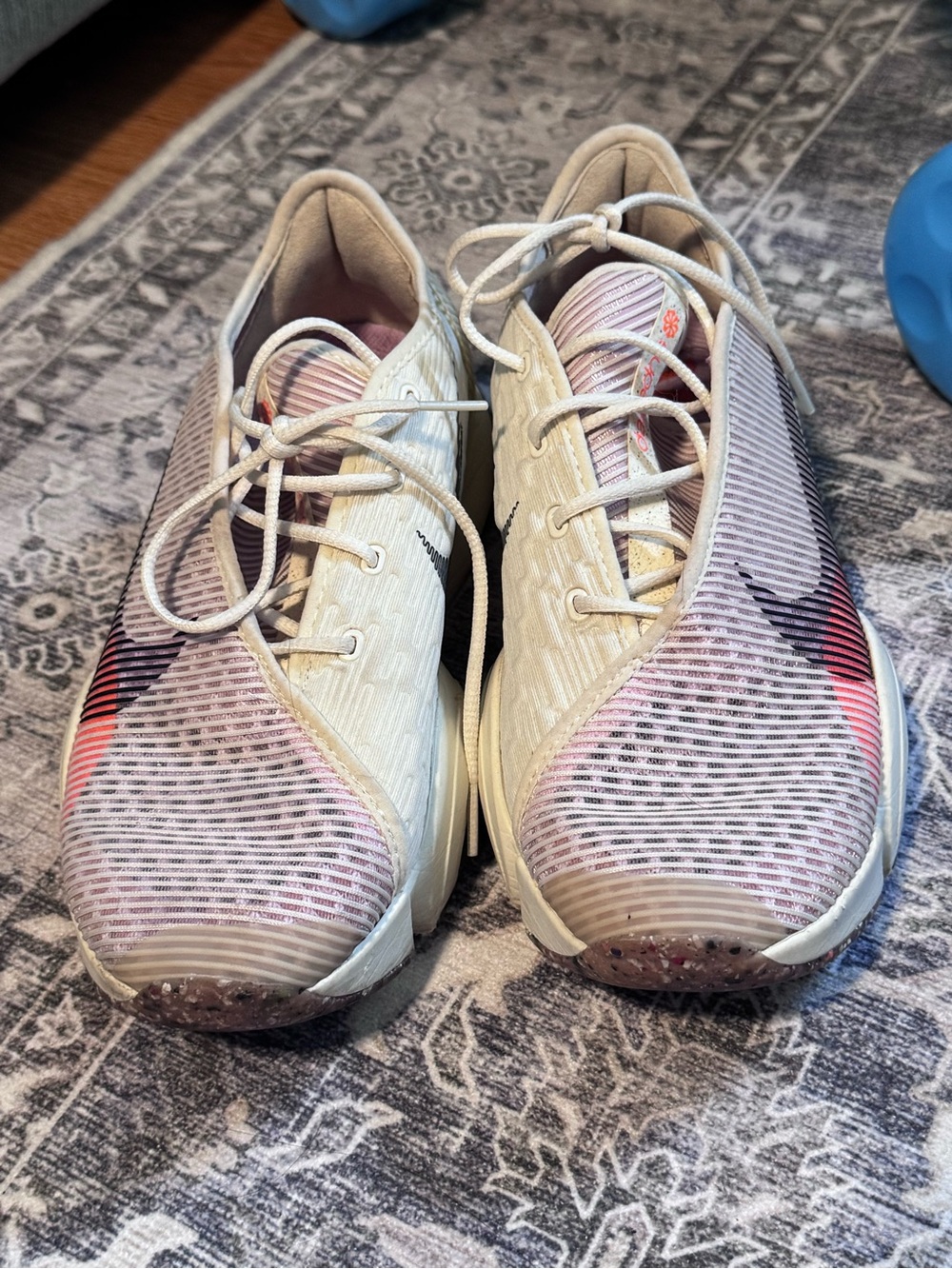 Nike Women's Pink and White Athletic Running Shoes